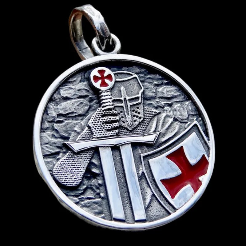 The Sentinel — Red Shield Pendant