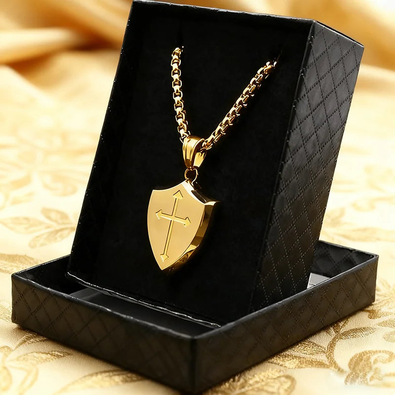 The Templar — Gold Cross Pendant