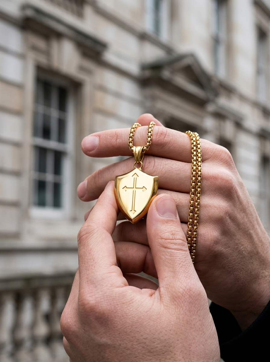 The Templar — Gold Cross Pendant