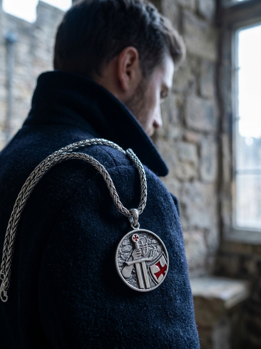 The Sentinel — Red Shield Pendant