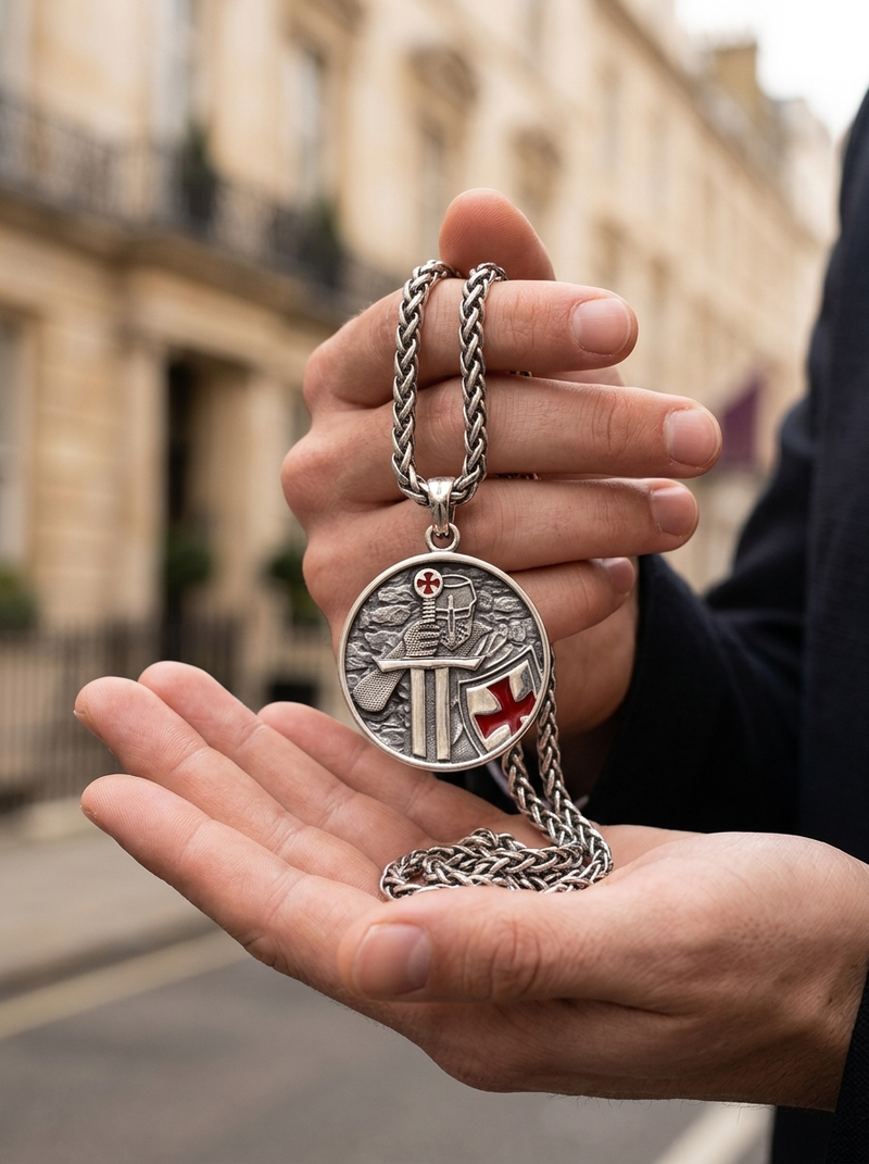 The Sentinel — Red Shield Pendant