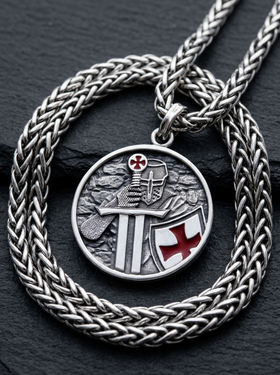 The Sentinel — Red Shield Pendant
